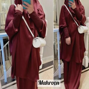 2 piece Jilbab with Skirt Best of Daily Wear - ( maroon)