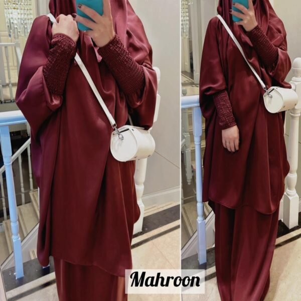 2 piece Jilbab with Skirt Best of Daily Wear - ( maroon)