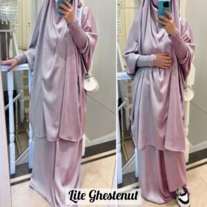 2 piece Jilbab with Skirt Best of Daily Wear - (lite ghesnut )