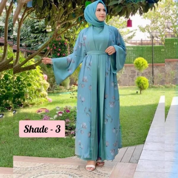 Marhaba Double Shrugs Tai dye Abaya SHADE  ( New - launch)