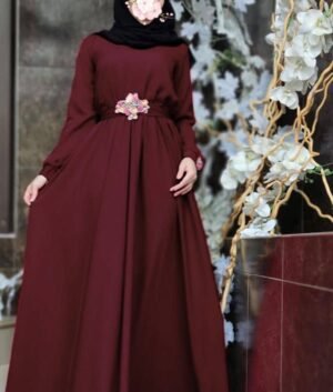 Alaya Imported Broach Plates work Abaya