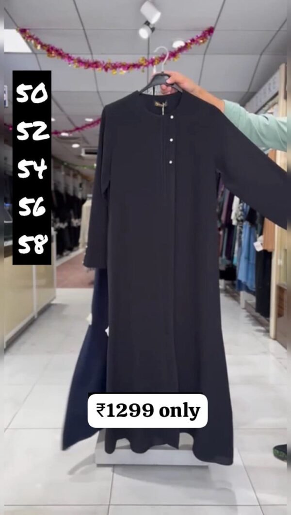 Madiha Front Open Zipper Abaya
