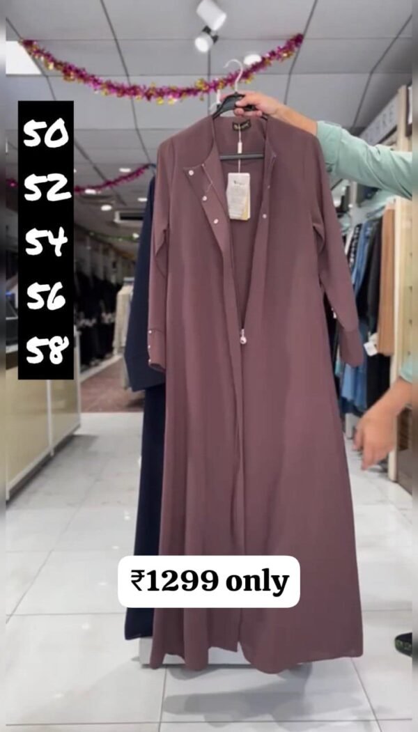 Madiha Front Open Zipper Abaya