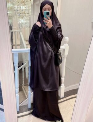 2 piece Jilbab with Skirt Best of Daily Wear - ( dark grey )