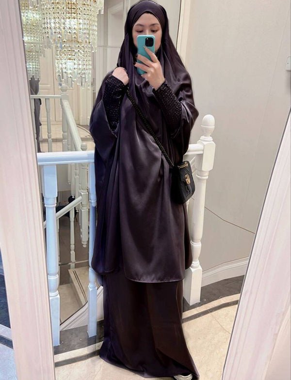 2 piece Jilbab with Skirt Best of Daily Wear - ( dark grey )