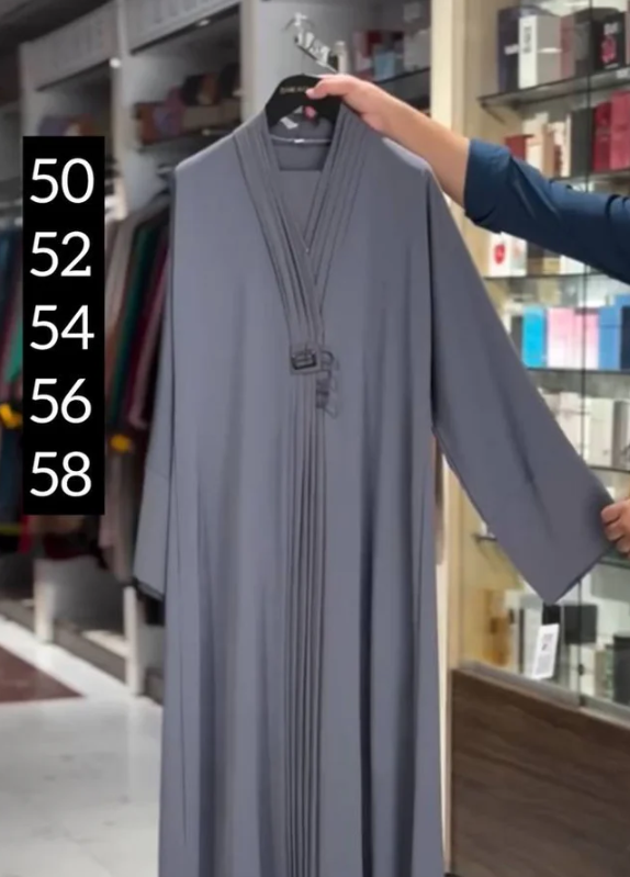 Maliha Cimono Front Open Abaya Gray ( New Launch )