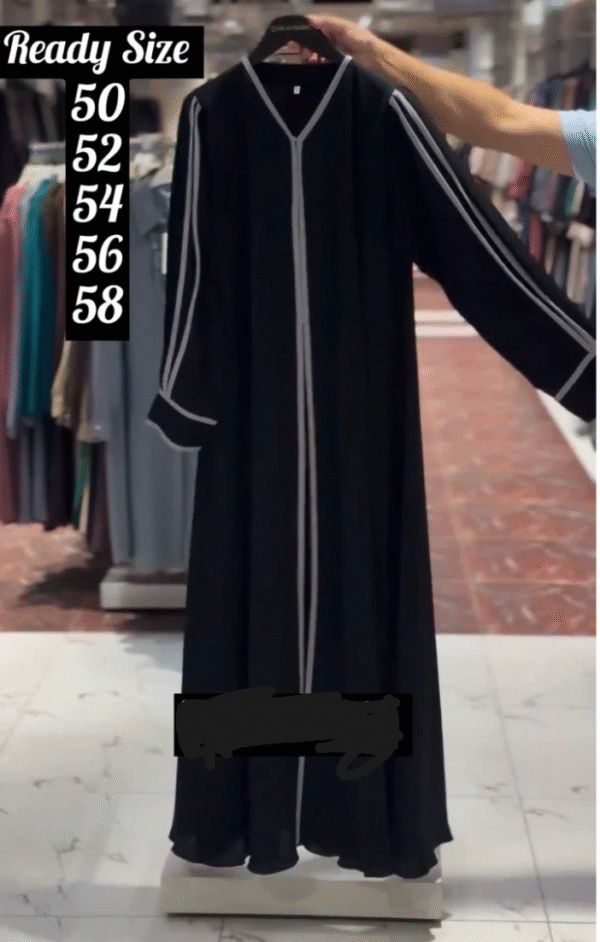 Hadiya Front Open Cimono Piping Abaya ( Limited - Stock )