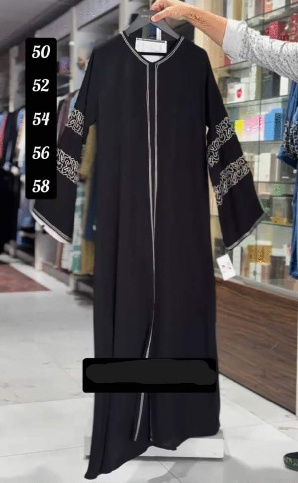 2025/04/1000480931.png Inara Handwork White Pipin Abaya - BLACK ( NEW COLLECTION )