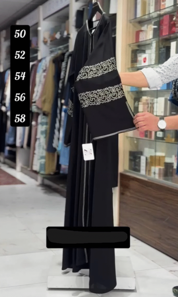 2025/04/1000480932.png Inara Handwork White Pipin Abaya - BLACK ( NEW COLLECTION )