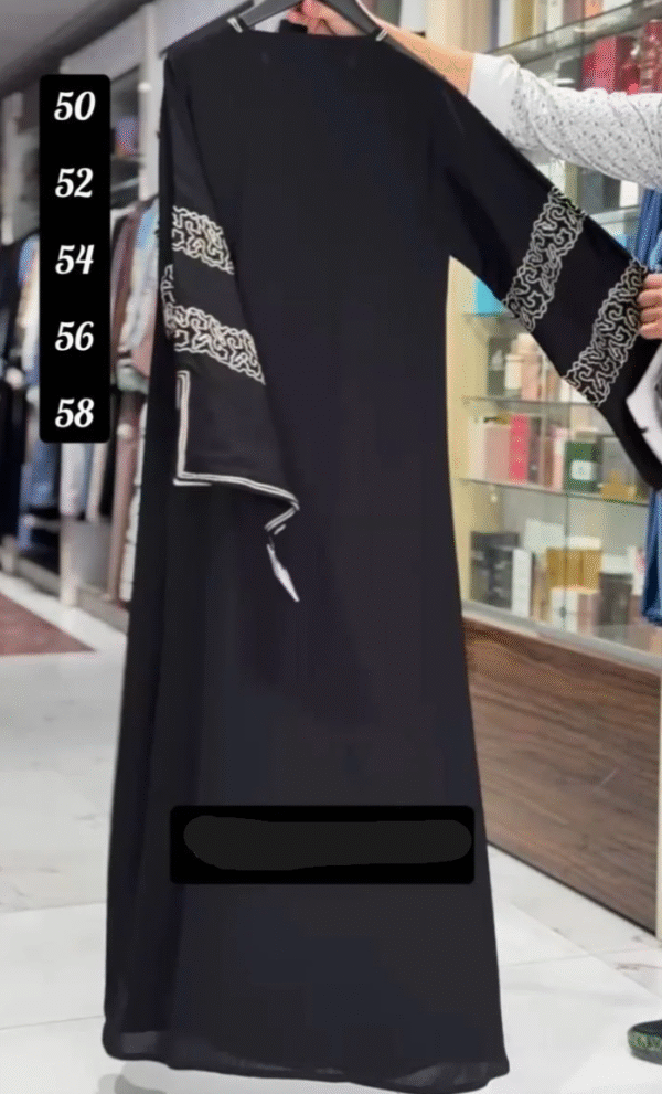 2025/04/1000480933.png Inara Handwork White Pipin Abaya - BLACK ( NEW COLLECTION )