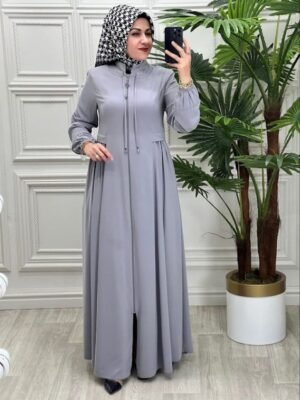 Ayrah Beautiful Side Plates Zipper Abaya