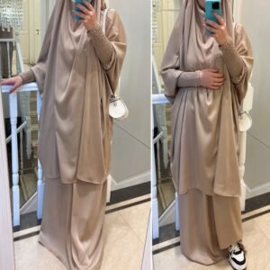 2 piece Jilbab with Skirt Best of Daily Wear- NUDE