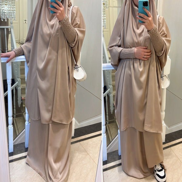 2 piece Jilbab with Skirt Best of Daily Wear- NUDE
