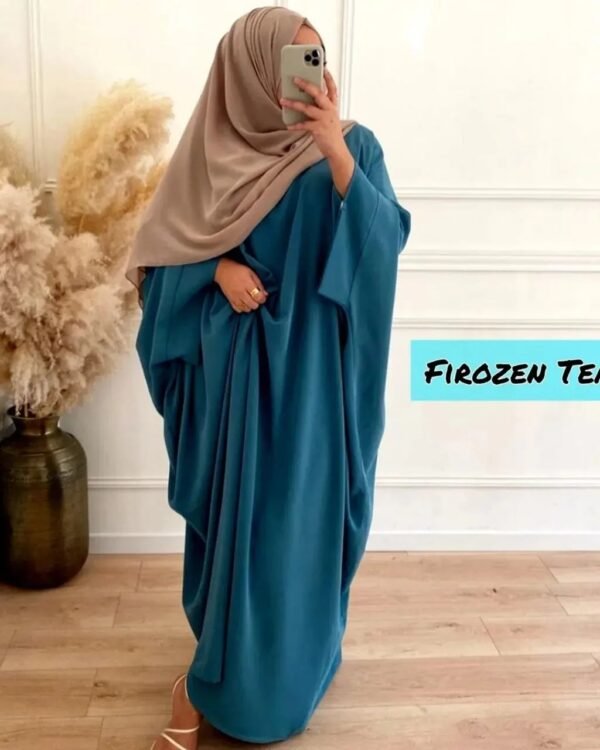 Arebiyan Kaftan Abaya - FROZEN TEAL