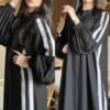 Ramazan ( newly launch ) Urooj White Strips Zipper Abaya