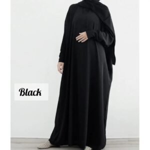 1071 Beautifull fitting sleeve Abaya | BLACK