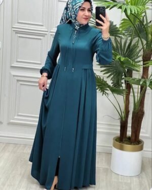 Ayrah Beautiful Side Plates Zipper Abaya