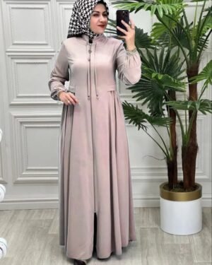 Ayrah Beautiful Side Plates Zipper Abaya