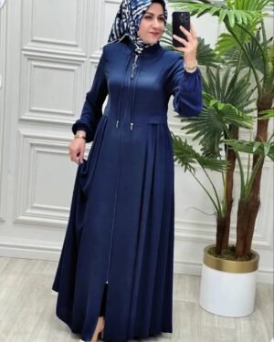 Ayrah Beautiful Side Plates Zipper Abaya