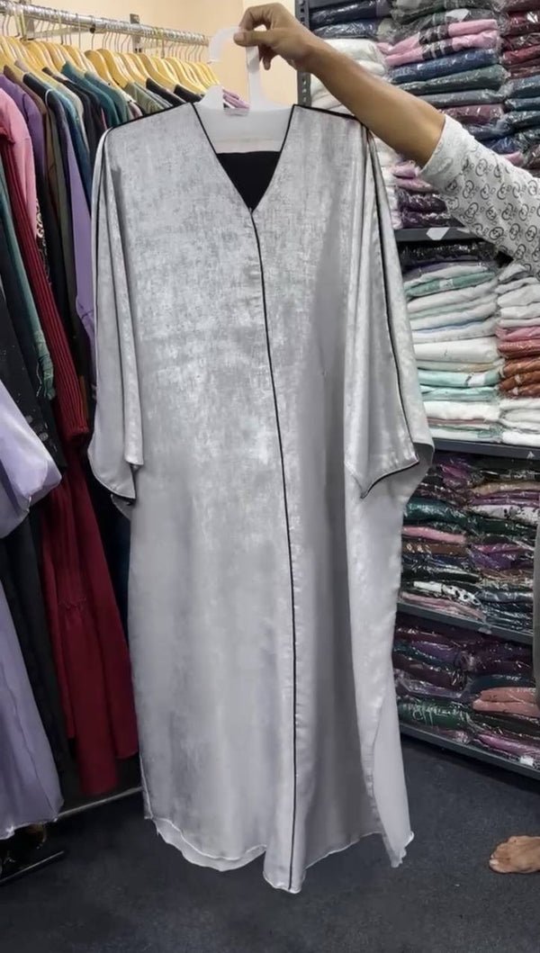 Amreen Simmer Kaftan Abaya ( LIMITED ADDITION )- GRAY