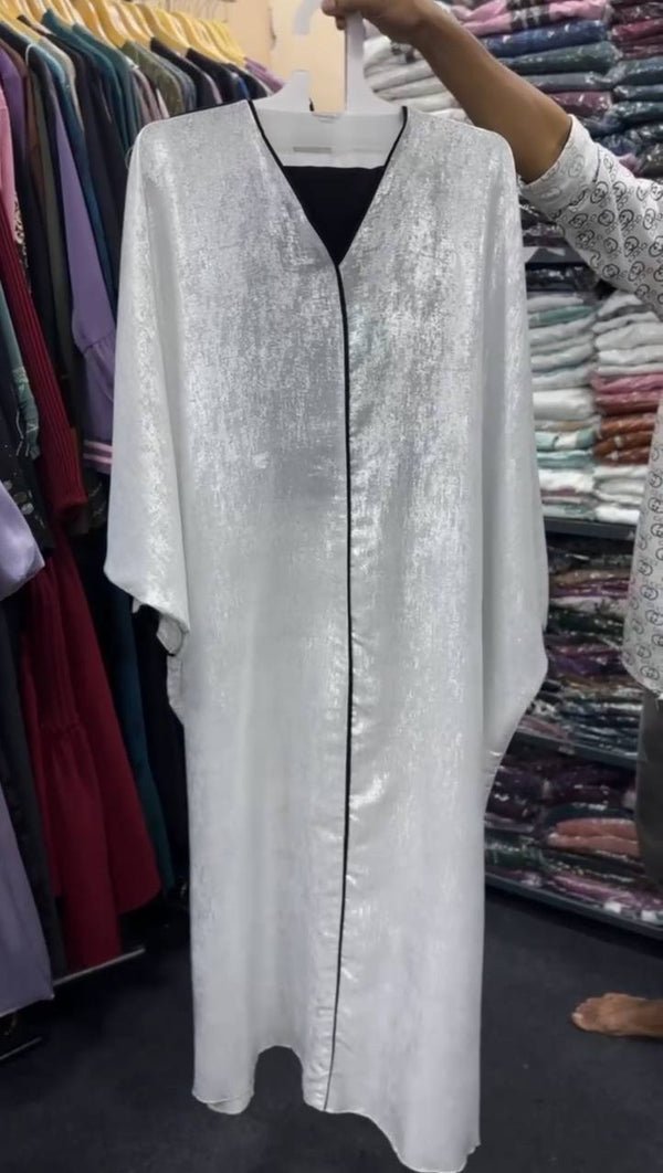 Amreen Simmer Kaftan Abaya WHITE ( LIMITED ADDITION )