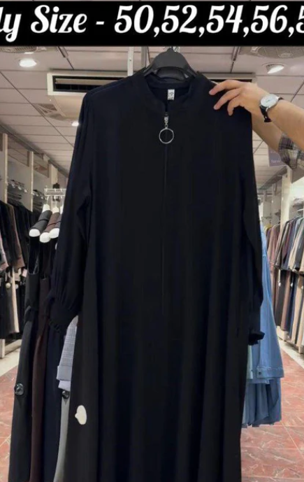 Mehnaaz Back & Front Pintex Zipper Abaya BLACK ( NEW LAUNCH)