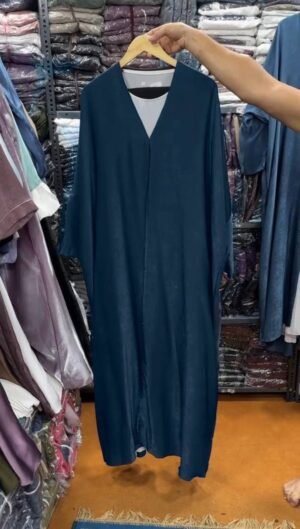 Imported Simmer Double Shrug Kaftan Abaya ( New Launch )- TEAL