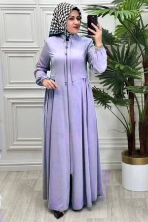 Ayrah Beautiful Side Plates Zipper Abaya