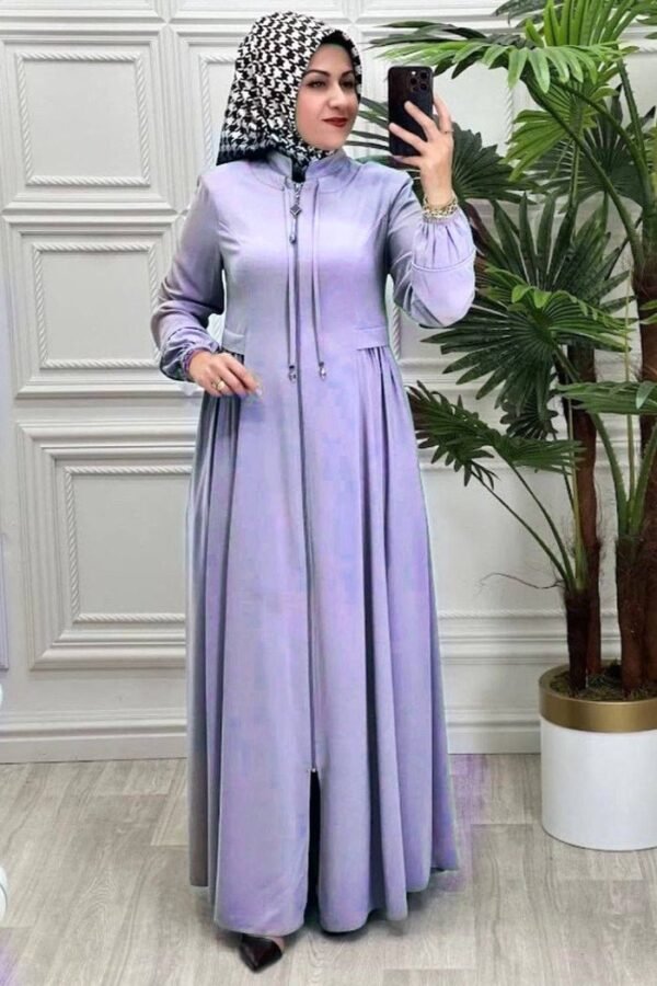 Ayrah Beautiful Side Plates Zipper Abaya
