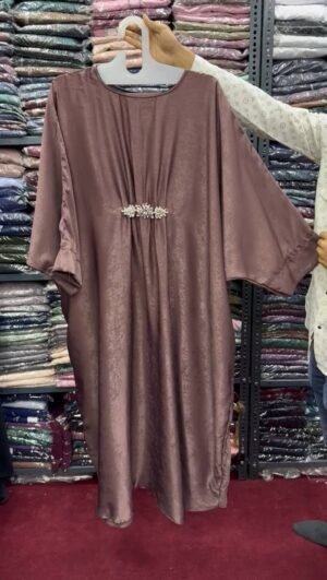 Al-Zainab Basic Simmer Broach Abaya - DUSTY PINK