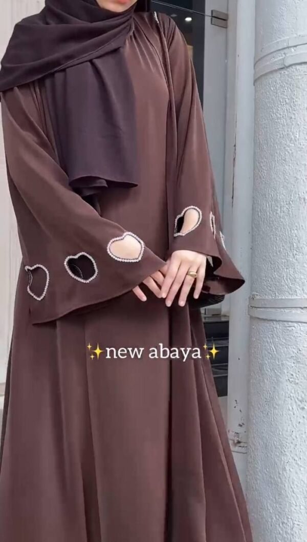 Hazal Double Shrug Heart Sleeve Abaya