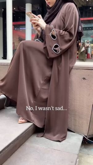 Hazal Double Shrug Heart Sleeve Abaya