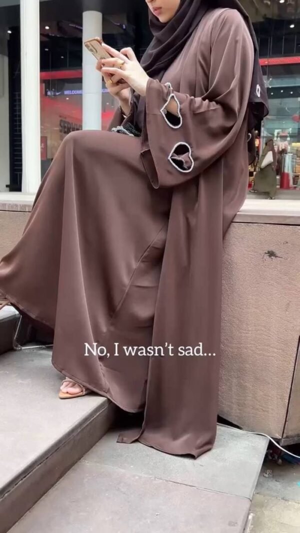 Hazal Double Shrug Heart Sleeve Abaya