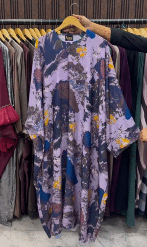 Kinza Elegantly Printed Kaftan Abaya