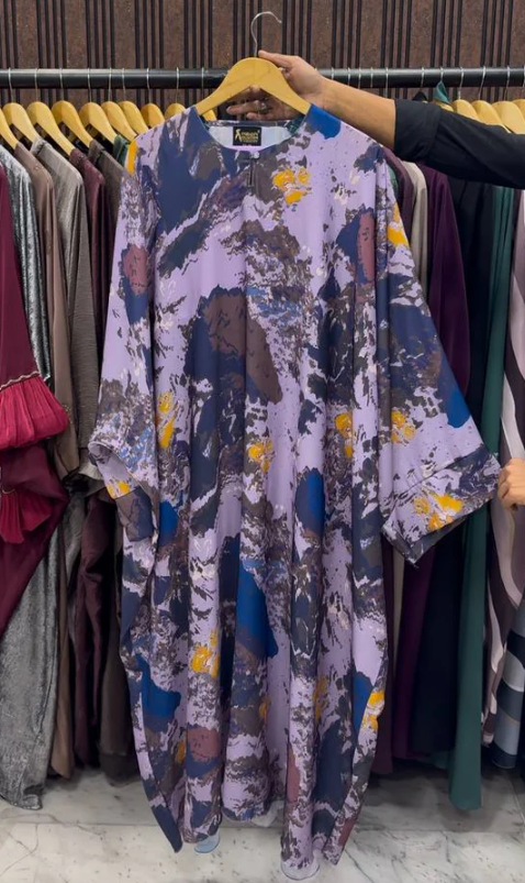 Kinza Elegantly Printed Kaftan Abaya