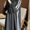 Ramazan ( newly launch ) Urooj White Strips Zipper Abaya