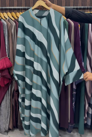 Aayat Elegant Kaftan Abaya - GREEN