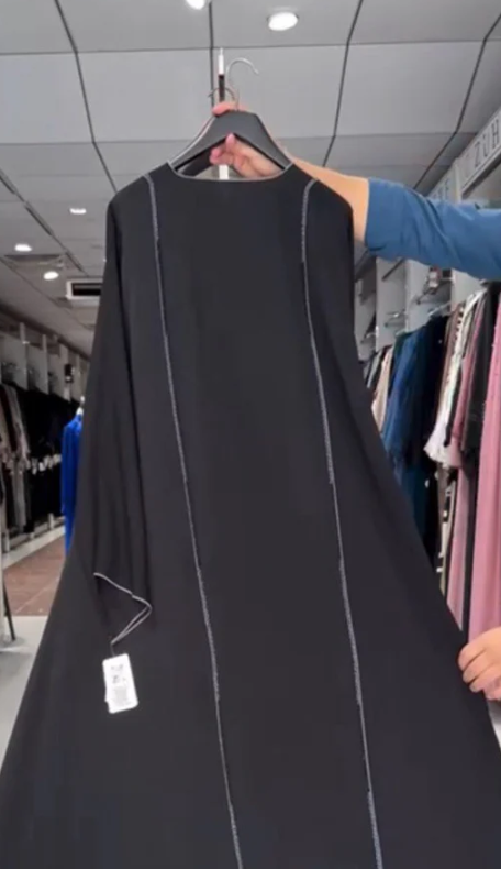 Maham Front Open Handwork Abaya ( GREY PIPIN )