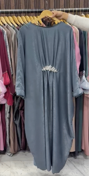 Al-Zainab Basic Simmer Broach Abaya - GREY