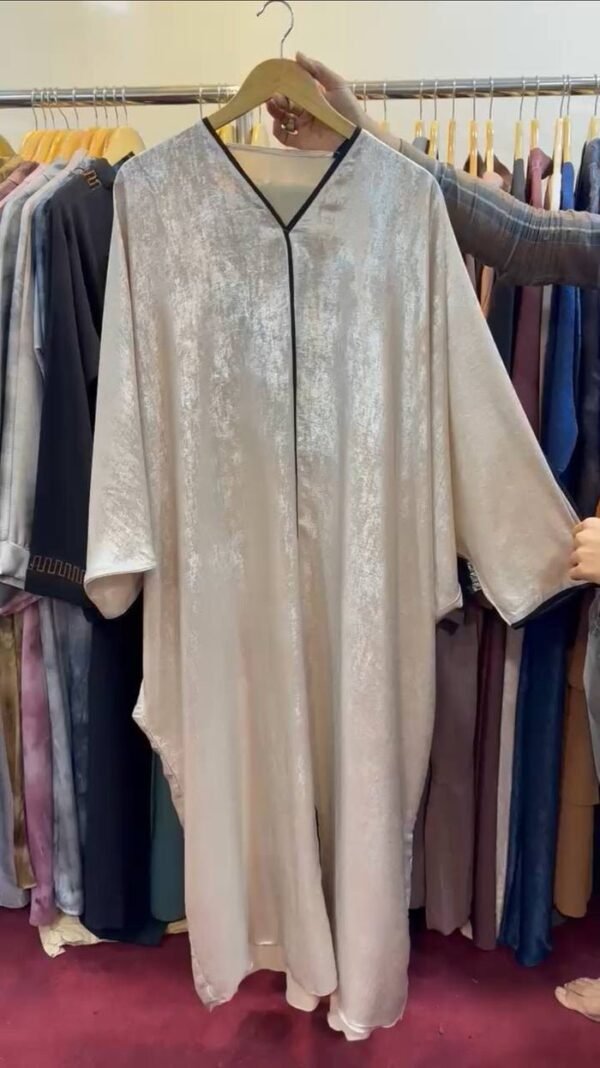 Amreen Simmer Kaftan Abaya ( LIMITED ADDITION )- LITE NUDE