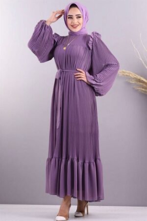 RIDA Beautiful Frill Plates work Abaya- LAVENDER