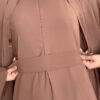 Anam Double Shrug Abaya-ALMOND BROWN