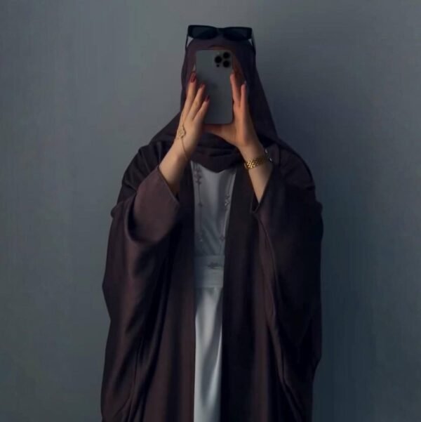 Yashfah double shrugs abaya - (brown)