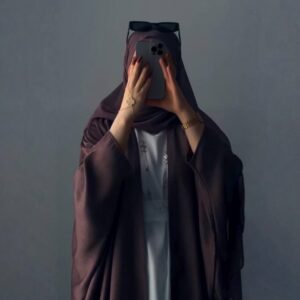 Yashfah double shrugs abaya - (brown)