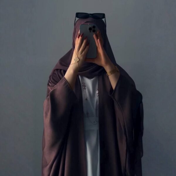 Yashfah double shrugs abaya - (brown)