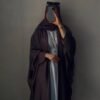 Yashfah double shrugs abaya - (brown)