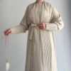 Ameerah Layered – Double Shrug Abaya - NUDE
