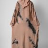 Imported Tie-Dye Double Layered Abaya - ( LITE BROWN )