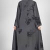 Imported Tie-Dye Double Layered Abaya - ( GRAY)