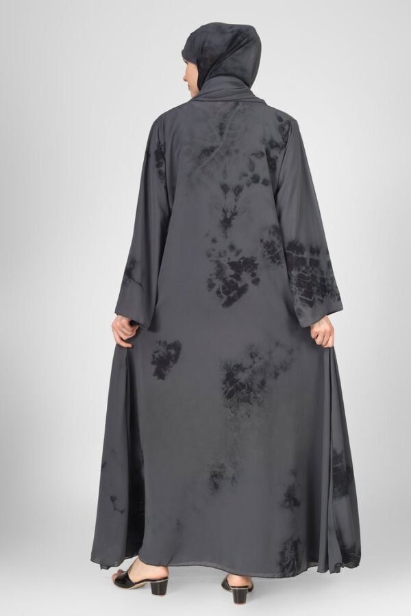 Imported Tie-Dye Double Layered Abaya - ( GRAY)